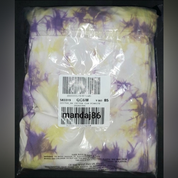 VS PINK Amethyst Purple Lime Tie Dye Cotton High Waist Campus Joggers Medium NEW - Picture 7 of 8